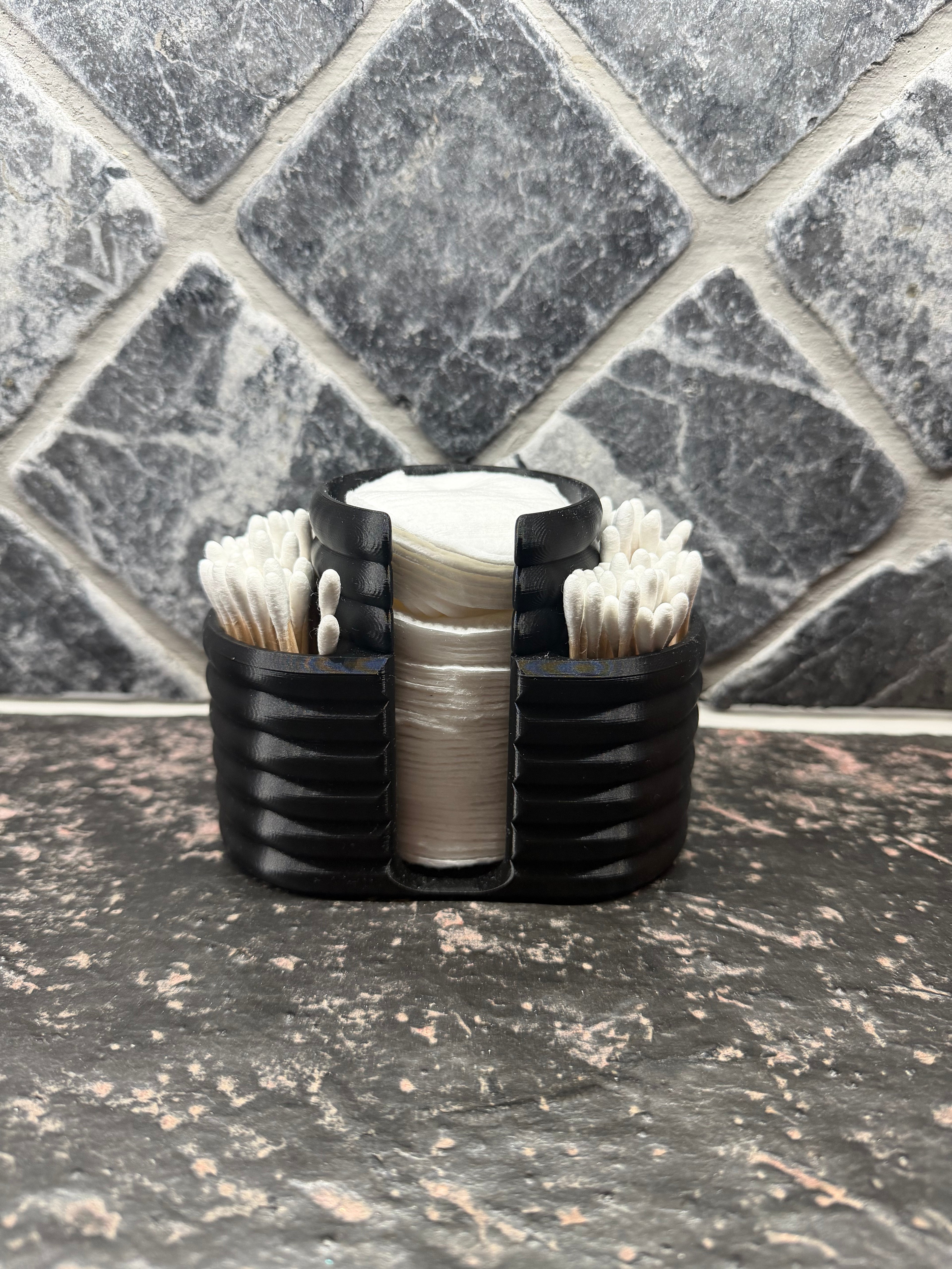 Bomullspad & Q-tips holder - stilren oppbevaring