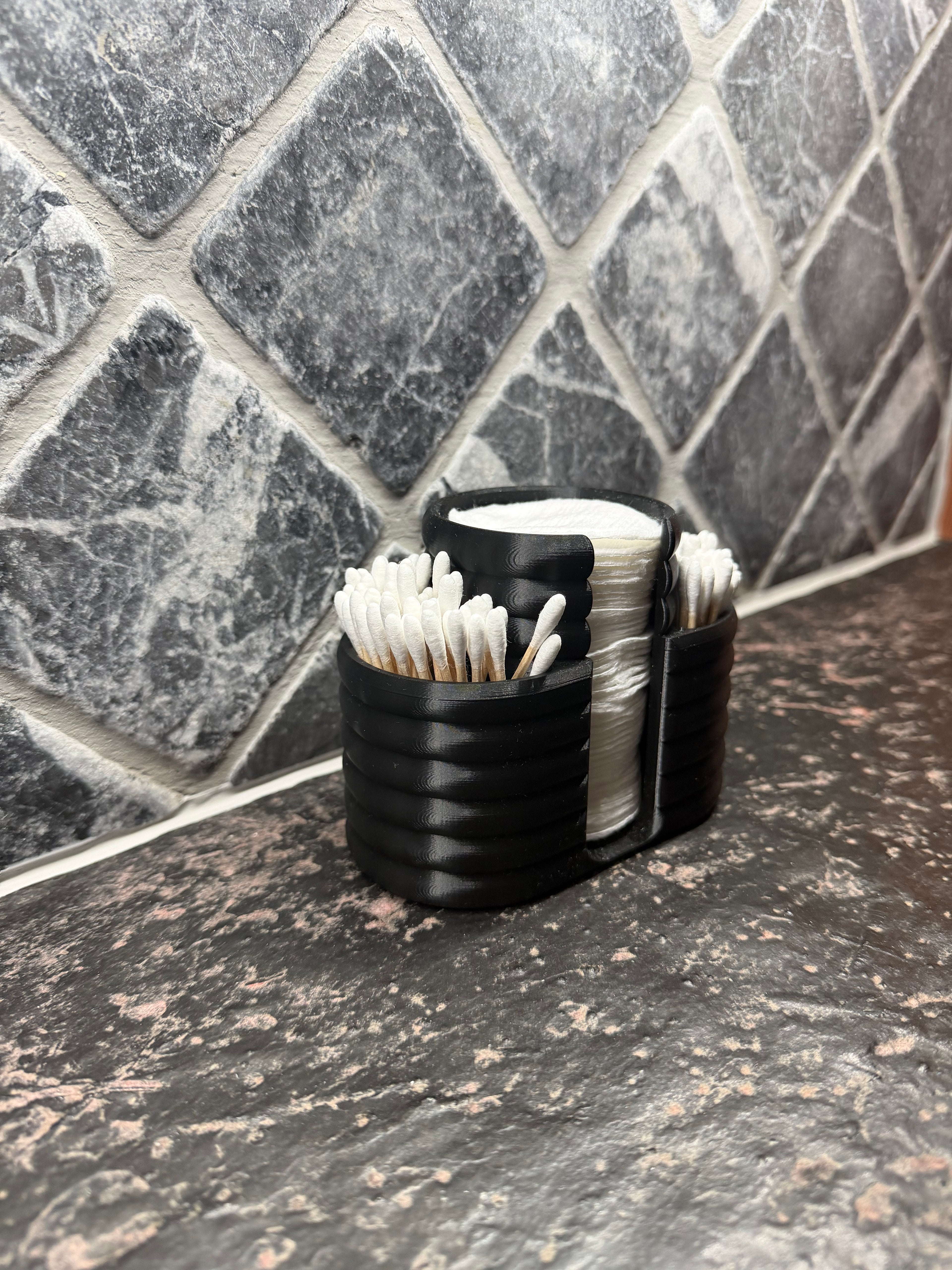 Bomullspad & Q-tips holder - stilren oppbevaring