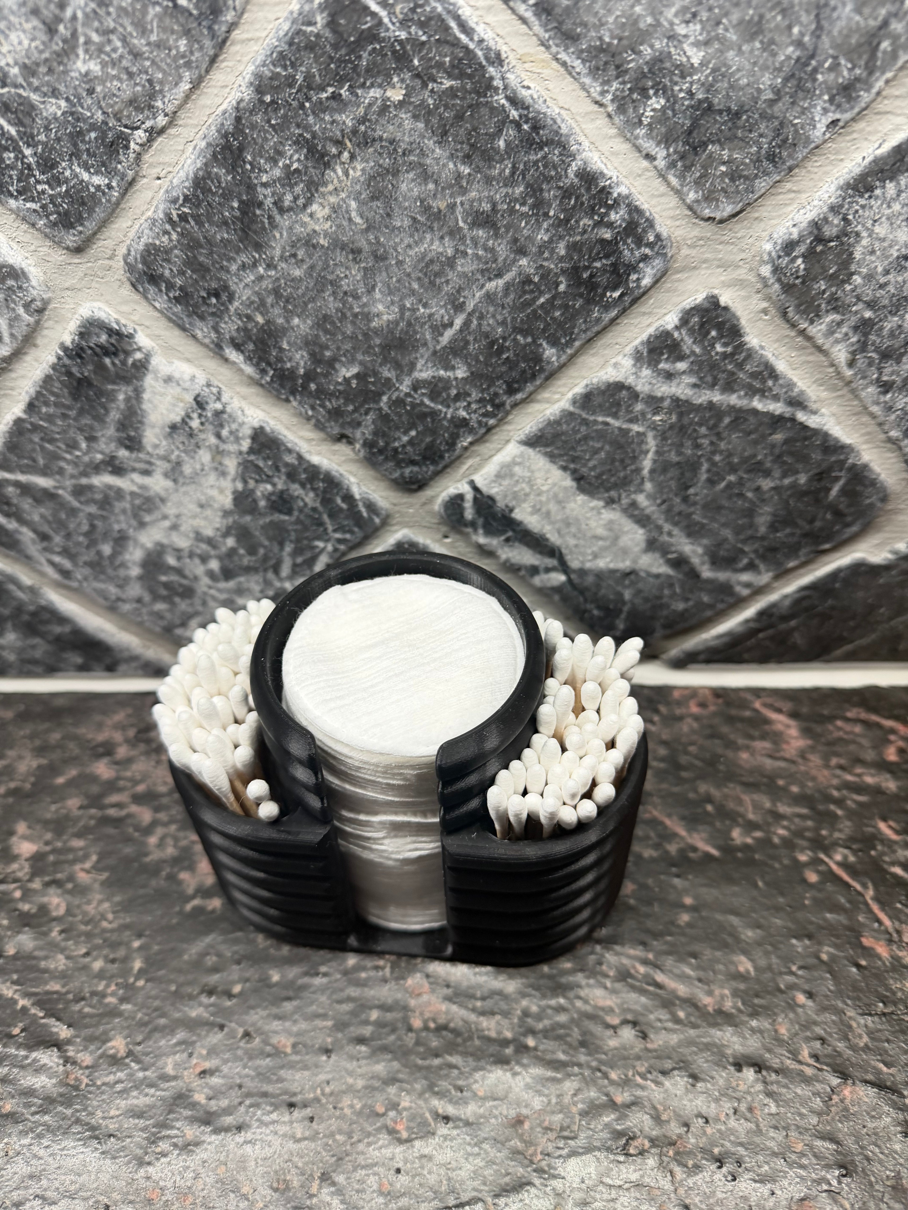 Bomullspad & Q-tips holder - stilren oppbevaring